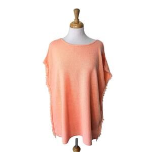 LILLY PULITZER Sandria Cold Shoulder Cashmere Sweater Heathered Melon Glow S/M